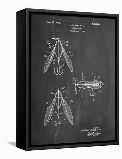 PP476-Chalkboard Surface Fishing Lure Patent Poster-Cole Borders-Framed Stretched Canvas
