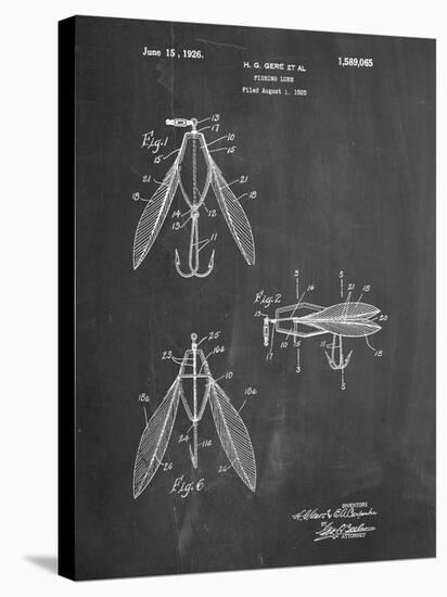 PP476-Chalkboard Surface Fishing Lure Patent Poster-Cole Borders-Stretched Canvas