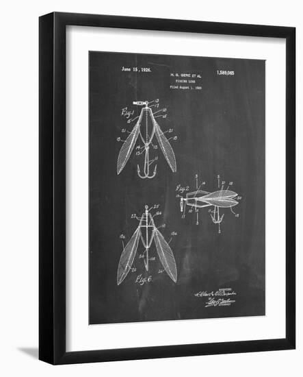 PP476-Chalkboard Surface Fishing Lure Patent Poster-Cole Borders-Framed Giclee Print