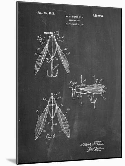 PP476-Chalkboard Surface Fishing Lure Patent Poster-Cole Borders-Mounted Giclee Print