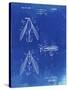 PP476-Faded Blueprint Surface Fishing Lure Patent Poster-Cole Borders-Stretched Canvas