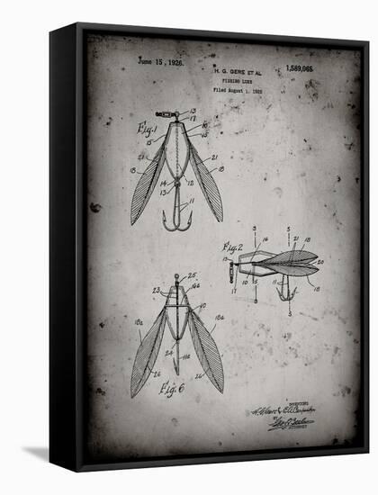 PP476-Faded Grey Surface Fishing Lure Patent Poster-Cole Borders-Framed Stretched Canvas