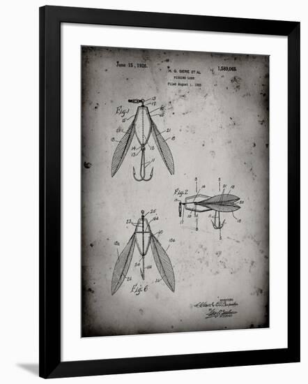 PP476-Faded Grey Surface Fishing Lure Patent Poster-Cole Borders-Framed Giclee Print