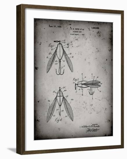 PP476-Faded Grey Surface Fishing Lure Patent Poster-Cole Borders-Framed Giclee Print