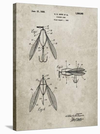 PP476-Sandstone Surface Fishing Lure Patent Poster-Cole Borders-Stretched Canvas
