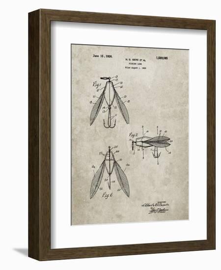 PP476-Sandstone Surface Fishing Lure Patent Poster-Cole Borders-Framed Giclee Print