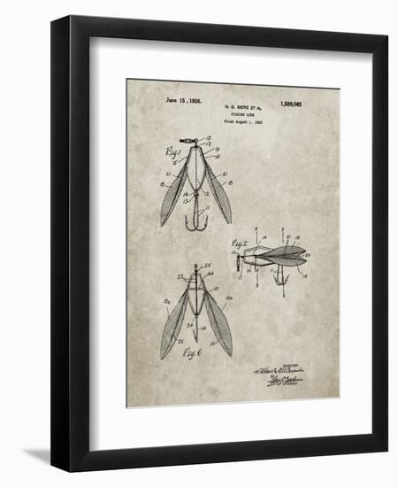 PP476-Sandstone Surface Fishing Lure Patent Poster-Cole Borders-Framed Giclee Print