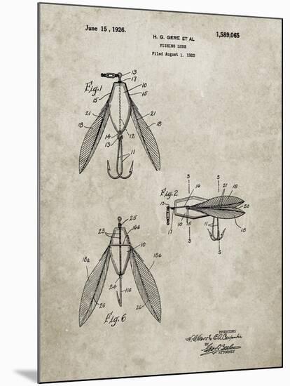 PP476-Sandstone Surface Fishing Lure Patent Poster-Cole Borders-Mounted Giclee Print