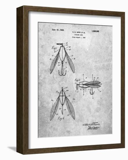 PP476-Slate Surface Fishing Lure Patent Poster-Cole Borders-Framed Giclee Print