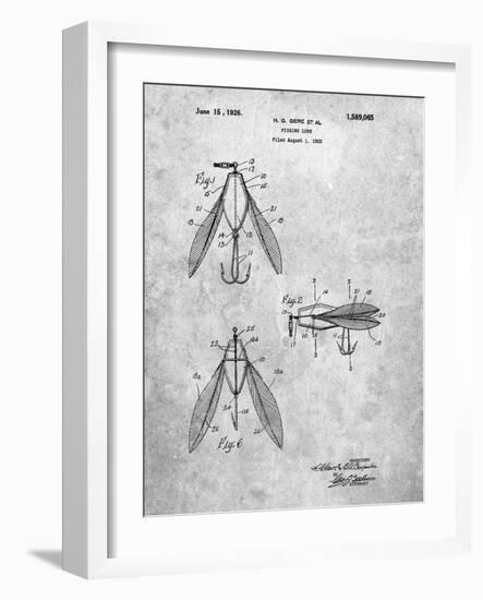 PP476-Slate Surface Fishing Lure Patent Poster-Cole Borders-Framed Giclee Print