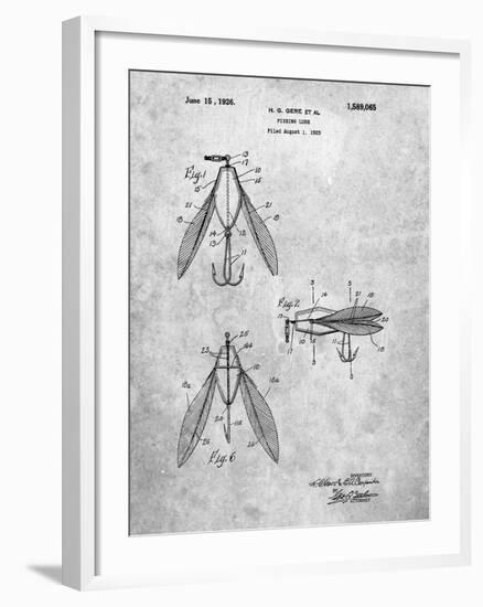 PP476-Slate Surface Fishing Lure Patent Poster-Cole Borders-Framed Giclee Print