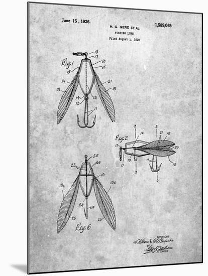 PP476-Slate Surface Fishing Lure Patent Poster-Cole Borders-Mounted Giclee Print