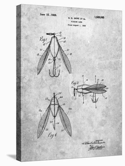 PP476-Slate Surface Fishing Lure Patent Poster-Cole Borders-Stretched Canvas