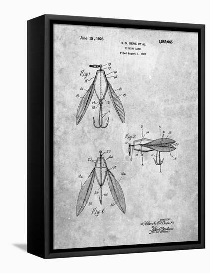 PP476-Slate Surface Fishing Lure Patent Poster-Cole Borders-Framed Stretched Canvas