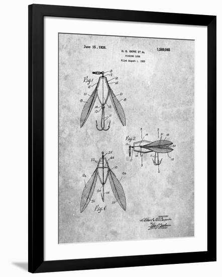 PP476-Slate Surface Fishing Lure Patent Poster-Cole Borders-Framed Giclee Print