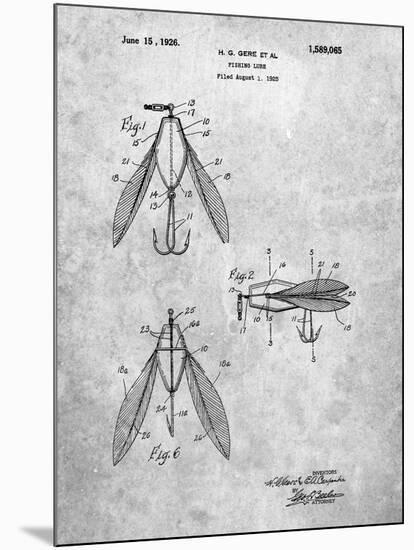 PP476-Slate Surface Fishing Lure Patent Poster-Cole Borders-Mounted Giclee Print