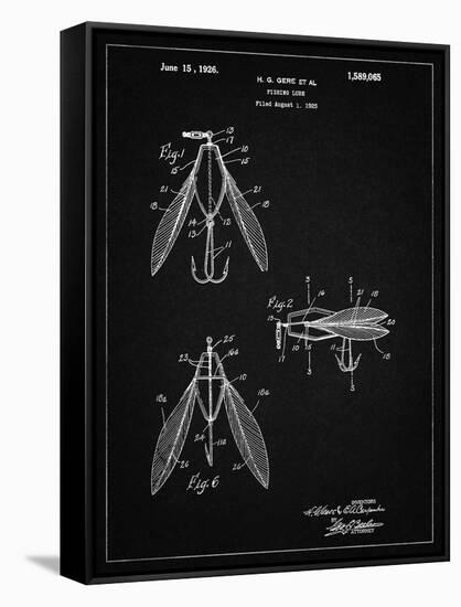 PP476-Vintage Black Surface Fishing Lure Patent Poster-Cole Borders-Framed Stretched Canvas