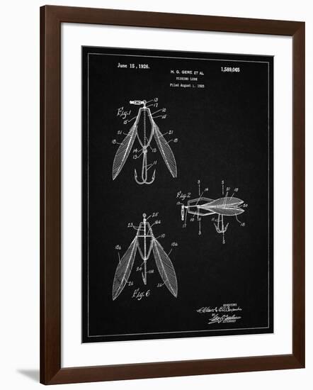 PP476-Vintage Black Surface Fishing Lure Patent Poster-Cole Borders-Framed Giclee Print