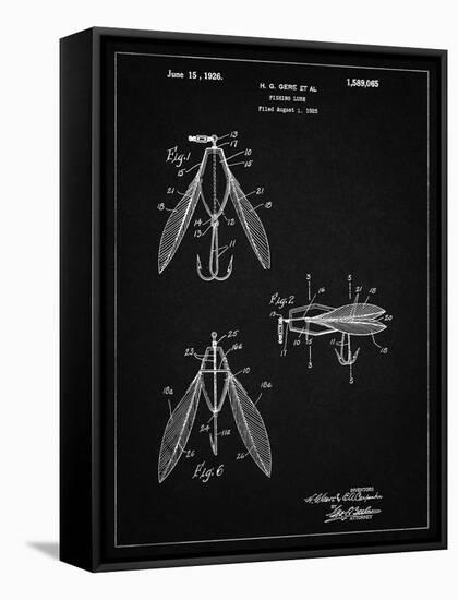 PP476-Vintage Black Surface Fishing Lure Patent Poster-Cole Borders-Framed Stretched Canvas