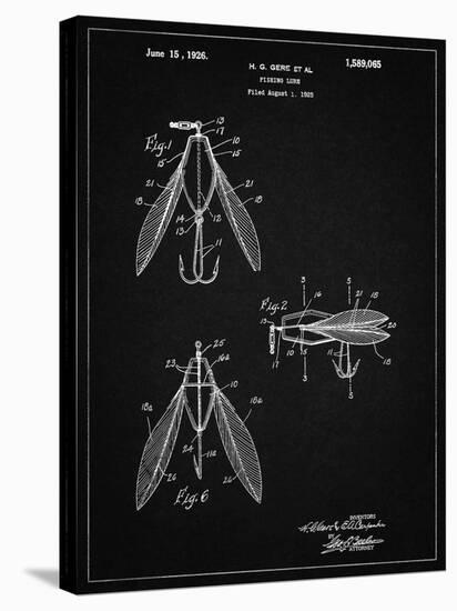 PP476-Vintage Black Surface Fishing Lure Patent Poster-Cole Borders-Stretched Canvas