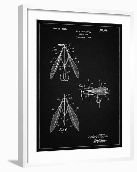 PP476-Vintage Black Surface Fishing Lure Patent Poster-Cole Borders-Framed Giclee Print