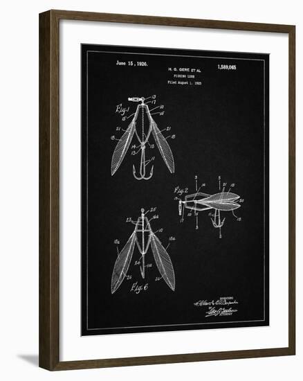 PP476-Vintage Black Surface Fishing Lure Patent Poster-Cole Borders-Framed Giclee Print