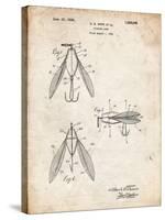 PP476-Vintage Parchment Surface Fishing Lure Patent Poster-Cole Borders-Stretched Canvas