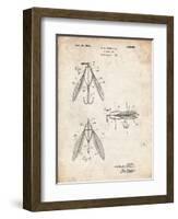 PP476-Vintage Parchment Surface Fishing Lure Patent Poster-Cole Borders-Framed Giclee Print