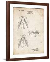 PP476-Vintage Parchment Surface Fishing Lure Patent Poster-Cole Borders-Framed Giclee Print