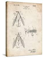 PP476-Vintage Parchment Surface Fishing Lure Patent Poster-Cole Borders-Stretched Canvas