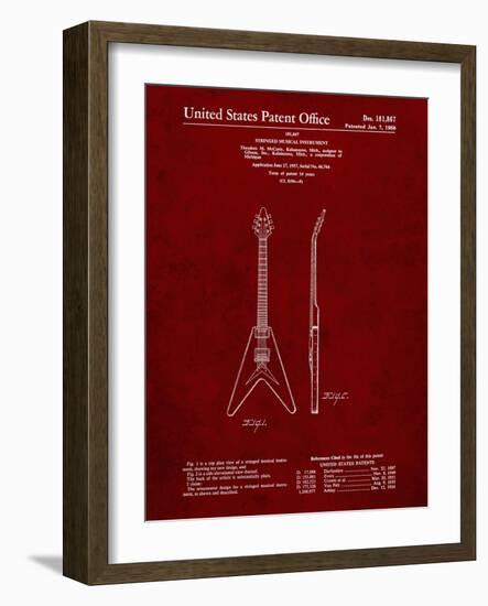 PP48 Burgundy-Borders Cole-Framed Giclee Print