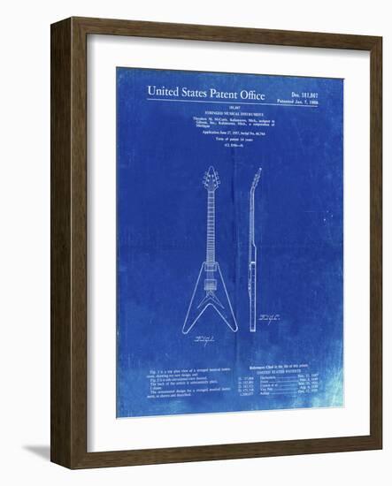 PP48 Faded Blueprint-Borders Cole-Framed Giclee Print