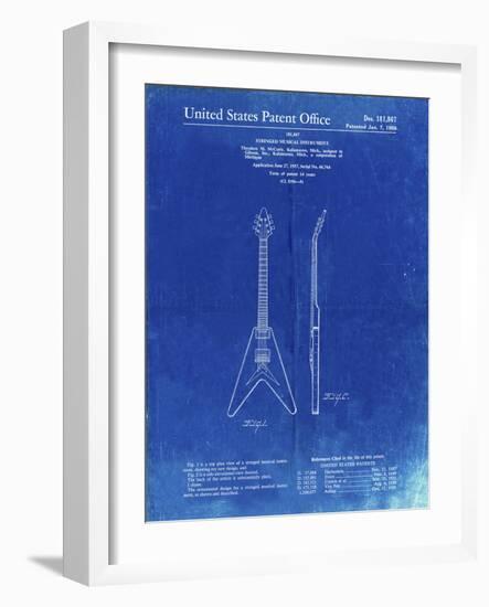PP48 Faded Blueprint-Borders Cole-Framed Giclee Print