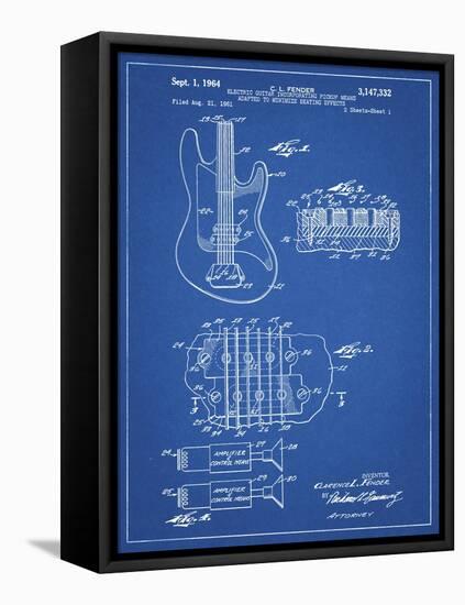 PP49 Blueprint-Borders Cole-Framed Stretched Canvas