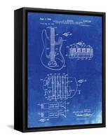 PP49 Faded Blueprint-Borders Cole-Framed Stretched Canvas