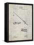 PP490-Antique Grid Parchment Fishing Rod and Reel 1884 Patent Poster-Cole Borders-Framed Stretched Canvas