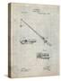 PP490-Antique Grid Parchment Fishing Rod and Reel 1884 Patent Poster-Cole Borders-Stretched Canvas