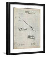 PP490-Antique Grid Parchment Fishing Rod and Reel 1884 Patent Poster-Cole Borders-Framed Giclee Print