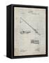 PP490-Antique Grid Parchment Fishing Rod and Reel 1884 Patent Poster-Cole Borders-Framed Stretched Canvas