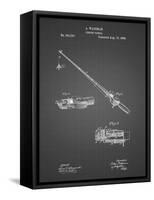 PP490-Black Grid Fishing Rod and Reel 1884 Patent Poster-Cole Borders-Framed Stretched Canvas