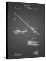 PP490-Black Grid Fishing Rod and Reel 1884 Patent Poster-Cole Borders-Stretched Canvas