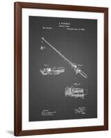 PP490-Black Grid Fishing Rod and Reel 1884 Patent Poster-Cole Borders-Framed Giclee Print