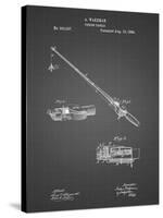 PP490-Black Grid Fishing Rod and Reel 1884 Patent Poster-Cole Borders-Stretched Canvas