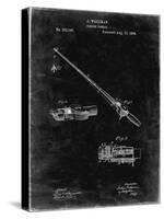 PP490-Black Grunge Fishing Rod and Reel 1884 Patent Poster-Cole Borders-Stretched Canvas