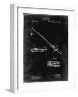 PP490-Black Grunge Fishing Rod and Reel 1884 Patent Poster-Cole Borders-Framed Giclee Print