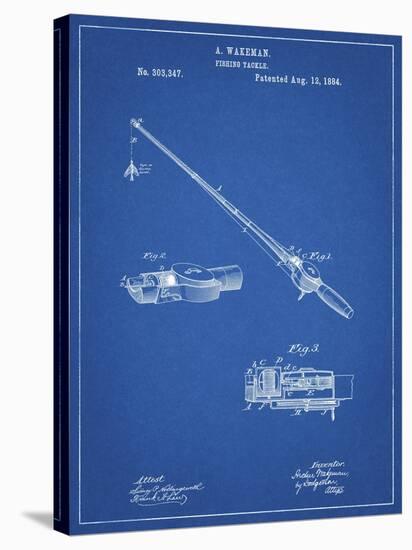 PP490-Blueprint Fishing Rod and Reel 1884 Patent Poster-Cole Borders-Stretched Canvas