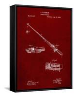 PP490-Burgundy Fishing Rod and Reel 1884 Patent Poster-Cole Borders-Framed Stretched Canvas