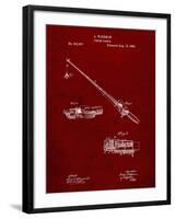 PP490-Burgundy Fishing Rod and Reel 1884 Patent Poster-Cole Borders-Framed Giclee Print