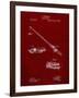 PP490-Burgundy Fishing Rod and Reel 1884 Patent Poster-Cole Borders-Framed Giclee Print