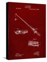 PP490-Burgundy Fishing Rod and Reel 1884 Patent Poster-Cole Borders-Stretched Canvas